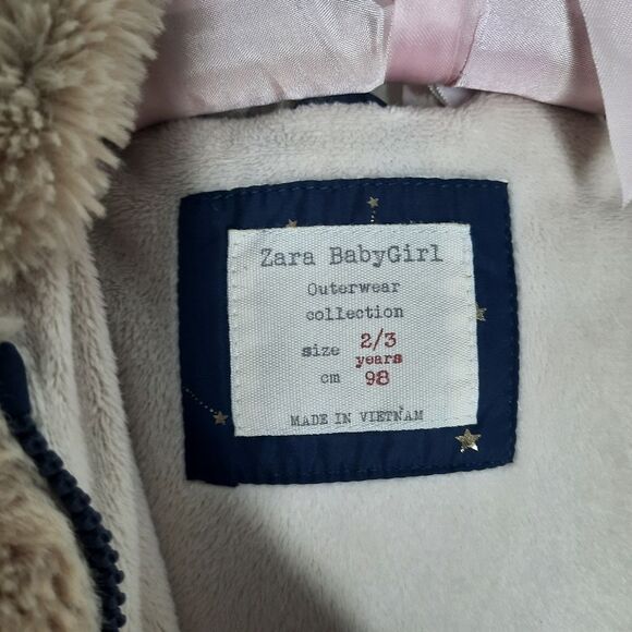 Zara Baby Girl Outerwear Collection Constellation Coat Size 2/3 Years - Picture 5 of 6